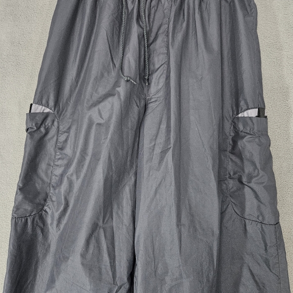 Nike Womens Y2K Track Pants Size Medium M Gray Wide Leg Side Strap Drawstring - Picture 1 of 11